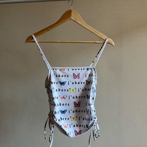 Forever21 J'Adore Butterfly Crop Cami • (Size L)